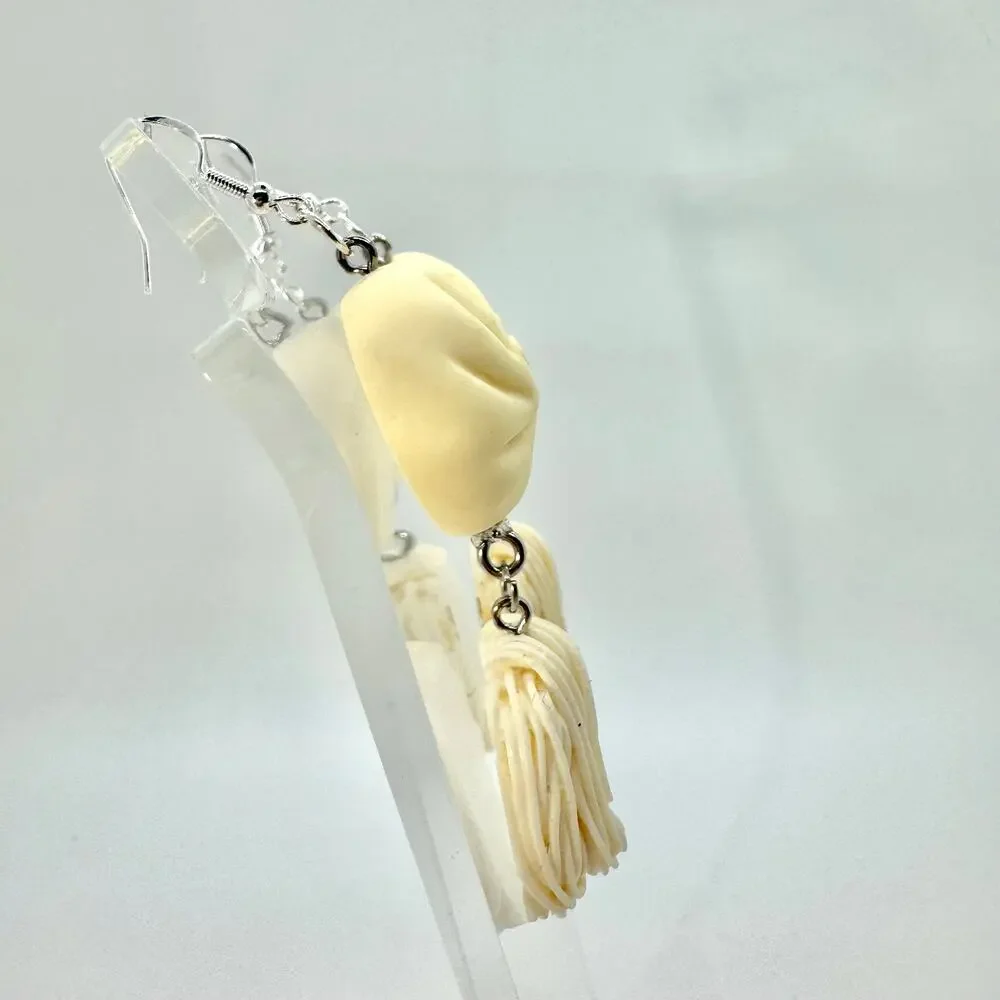 Dumpling & Noodle Earrings - Cute Foodie Dangles - Cozy Asian Aesthetic